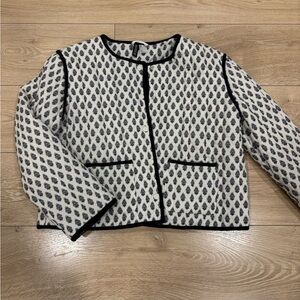 H&M Black and White Patterned Women's coat